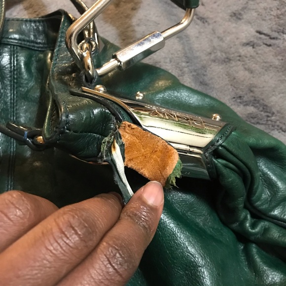 Dark Green DKNY Bag with Black linings - Picture 4 of 8